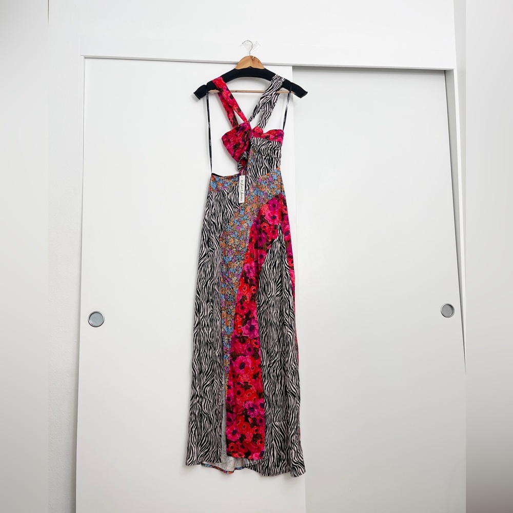 NWT For Love and Lemons Sexy Rita Maxi Dress Cutout Printed Size XS - Picture 2 of 9